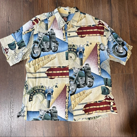 Vintage Harley-Davidson Tori Richard’s Hawaiian shirt SZ XXL - Picture 1 of 6